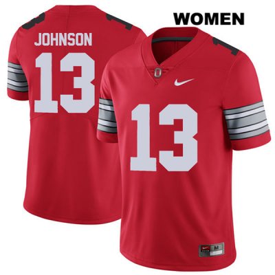 Women's NCAA Ohio State Buckeyes Tyreke Johnson #13 College Stitched 2018 Spring Game Authentic Nike Red Football Jersey ND20V36VT